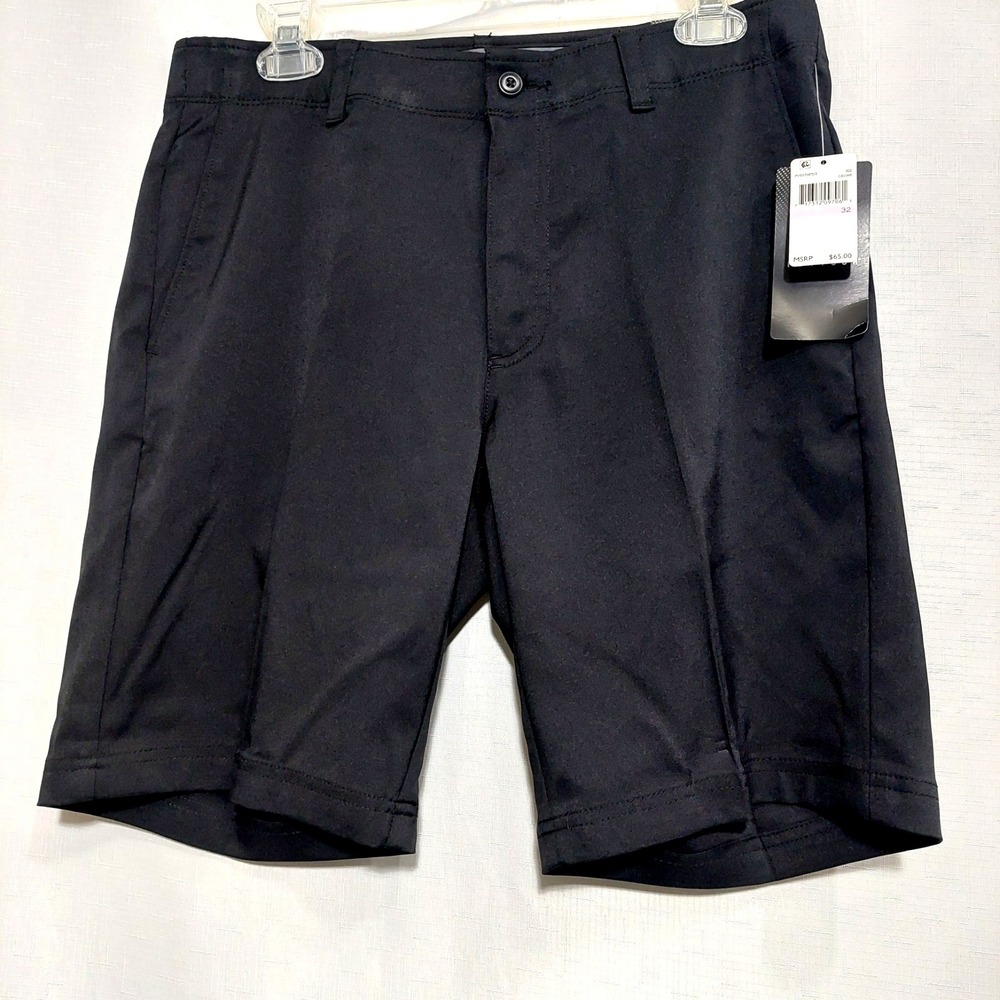 PGA Tour Mens Size 32 Black Stretch Golf Shorts Belt Loops Zipper Polyester NEW